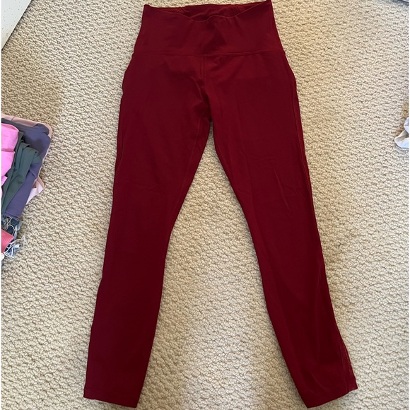 Red Lululemon Leggings, Size 6 - Picture 2 of 3